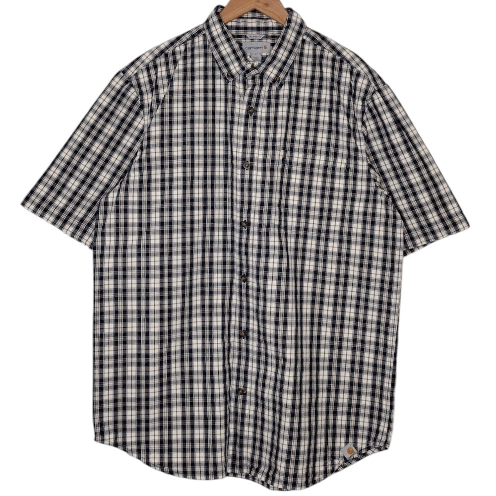 Carhartt Men's Plaid Relaxed Fit Western Cowboy Casual Button Down Shirt Sz L